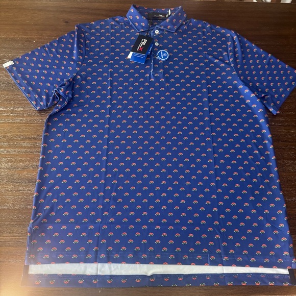Ralph Lauren RLX Men's Wicking Performance Golf polo Royal Blue Floral Size L - Picture 2 of 7